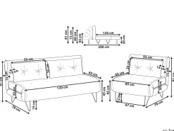 Beliani 3-Istuttava Sohvaryhma Sametti Laivastonsininen Vestfold Clearance