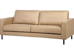 Beliani 3-Istuttava Tekonahkainen Sohva Beige Savalen Clearance