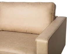 Beliani 3-Istuttava Tekonahkainen Sohva Beige Savalen Clearance