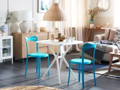 Beliani 2-Istuttava Turkoosi / Valkoinen Muovinen Bistrosetti Sersale / Camogli Store