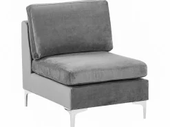 Beliani 6-Istuttava U-Kulmasohva Sametti Harmaa Evja Best Sale