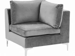 Beliani 6-Istuttava U-Kulmasohva Sametti Harmaa Evja Best Sale