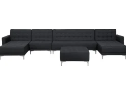 Beliani 6-Istuttava U-Kulmavuodesohva Ja Rahi Kangas Grafiitinharmaa Aberdeen Clearance