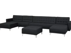 Beliani 6-Istuttava U-Kulmavuodesohva Ja Rahi Kangas Grafiitinharmaa Aberdeen Clearance