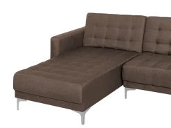 Beliani 5-Istuttava U-Kulmavuodesohva Kangas Tummanruskea Aberdeen Outlet