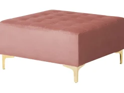 Beliani 6-Istuttava U-Kulmavuodesohva Ja Rahi Sametti Vaaleanpunainen Aberdeen Online