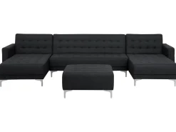 Beliani 5-Istuttava U-Kulmavuodesohva Ja Rahi Kangas Grafiitinharmaa Aberdeen Cheap