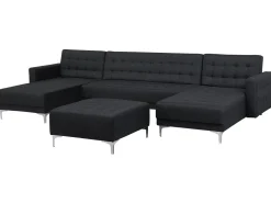 Beliani 5-Istuttava U-Kulmavuodesohva Ja Rahi Kangas Grafiitinharmaa Aberdeen Cheap