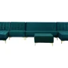 Beliani 6-Istuttava U-Kulmavuodesohva Ja Rahi Sametti Sinivihrea Aberdeen Shop