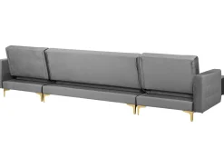 Beliani 5-Istuttava U-Kulmavuodesohva Sametti Harmaa Aberdeen Sale