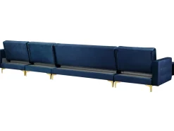 Beliani 6-Istuttava U-Kulmavuodesohva Ja Rahi Sametti Laivastonsininen Aberdeen Sale