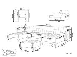 Beliani 5-Istuttava U-Kulmavuodesohva Ja Rahi Sametti Musta Aberdeen Clearance