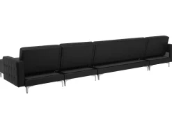 Beliani 6-Istuttava U-Kulmavuodesohva Keinonahka Musta Aberdeen Sale