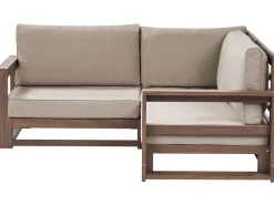 Beliani 2-Istuttava Ulkokulmasohva Sertifioitu Akaasia Tumma Puu Timor Ii Fashion