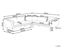 Beliani 5-Istuttava Ulkokulmasohva Kangas Harmaa Loretello Fashion