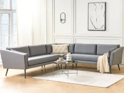 Beliani 5-Istuttava Ulkokulmasohva Kangas Harmaa Loretello Fashion