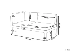 Beliani 5-Istuttava Ulkokulmasohvaryhma Alumiini Valkoinen/Vihrea Messina Online