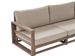 Beliani 5-Istuttava Ulkokulmasohvaryhma Sertifioitu Akaasia Tumma Puu Timor Ii Fashion