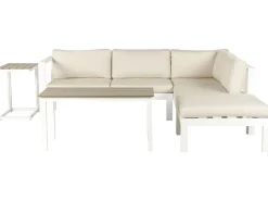 Beliani 5-Istuttava Ulkokulmasohvaryhma Alumiini Valkoinen/Beige Messina Discount