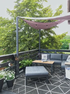 Beliani 5-Istuttava Ulkokulmasohvaryhma Alumiini Musta/Harmaa Messina Cheap