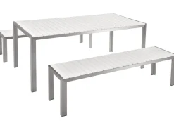 Beliani 6-Istuttava Ulkoruokailuryhma Alumiini Valkoinen Nardo Store