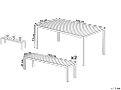 Beliani 6-Istuttava Ulkoruokailuryhma Alumiini Valkoinen Nardo Store