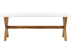 Beliani 8-Istuttava Ulkoruokailuryhma Penkeilla Ja Jakkaroilla Valkoinen Olbia Online