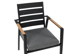 Beliani 6-Istuttava Ulkoruokailuryhma Alumiini Musta/Harmaa Valcanetto/Taviano Cheap