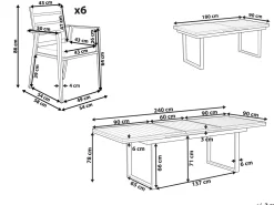 Beliani 6-Istuttava Ulkoruokailuryhma Alumiini Musta/Harmaa Valcanetto/Taviano Cheap
