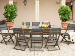 Beliani 8-Istuttava Ulkoruokailuryhma Akaasia Tumma Puu Cesana Flash Sale