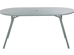 Beliani 4-Istuttava Ulkoruokailuryhma Aurinkovarjolla Teras Vaaleansininen Calvi Store