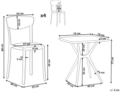 Beliani 4-Istuttava Ulkoruokailuryhma Muovi Turkoosi/Valkoinen Sersale/Vieste Hot