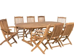 Beliani 8-Istuttava Ulkoruokailuryhma Akasiapuu Vaalea Puu Maui Cheap