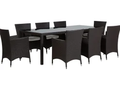 Beliani 8-Istuttava Ulkoruokailuryhma Polyrottinki Tummanruskea Italy Best Sale