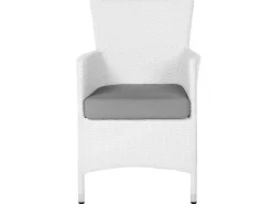 Beliani 8-Istuttava Ulkoruokailuryhma Polyrottinki Valkoinen Italy New