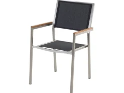 Beliani 6-Istuttava Ulkoruokailuryhma 3-Osainen Graniittitaso Tekstiilituolit Musta Grosseto Online