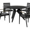 Beliani 4-Istuttava Ulkoruokailuryhma Alumiini Musta/Harmaa Olmetto/Taviano New