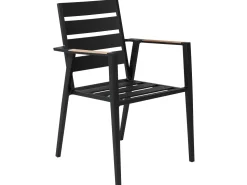 Beliani 4-Istuttava Ulkoruokailuryhma Alumiini Musta/Harmaa Olmetto/Taviano New