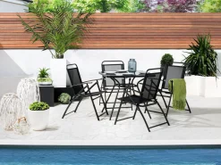 Beliani 6-Istuttava Ulkoruokailuryhma Teras Musta Livo Clearance