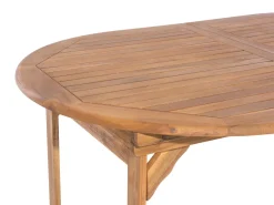 Beliani 6-Istuttava Ulkoruokailuryhma Aurinkovarjolla Vaalea Akasiapuu Maui Outlet