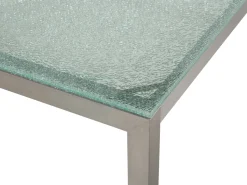 Beliani 6-Istuttava Ulkoruokailuryhma Lasitaso Tekstiilituolit Beige Grosseto Cheap