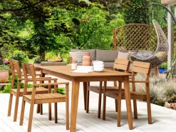 Beliani 4-Istuttava Ulkoruokailuryhma Vaalea Akasiapuu Fornelli New