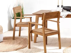 Beliani 4-Istuttava Ulkoruokailuryhma Vaalea Akasiapuu Fornelli New