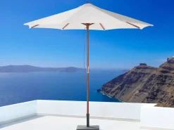 Beliani 6-Istuttava Ulkoruokailuryhma Aurinkovarjolla Tumma Akasiapuu Toscana Discount