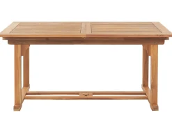 Beliani 6-Istuttava Ulkoruokailuryhma Aurinkovarjolla Vaalea Akasiapuu Java Best Sale