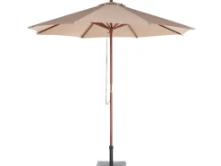 Beliani 8-Istuttava Ulkoruokailuryhma Aurinkovarjolla Akasiapuu Harmaa Maui Hot