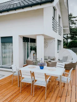 Beliani 6-Istuttava Ulkoruokailuryhma Alumiini Valkoinen Vernio Cheap