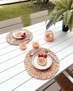 Beliani 6-Istuttava Ulkoruokailuryhma Alumiini Valkoinen Vernio Cheap