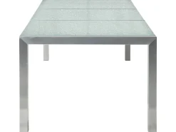 Beliani 6-Istuttava Ulkoruokailuryhma 3-Osainen Lasitaso Tekstiilituolit Harmaa Grosseto Store