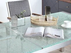 Beliani 6-Istuttava Ulkoruokailuryhma 3-Osainen Lasitaso Tekstiilituolit Harmaa Grosseto Store